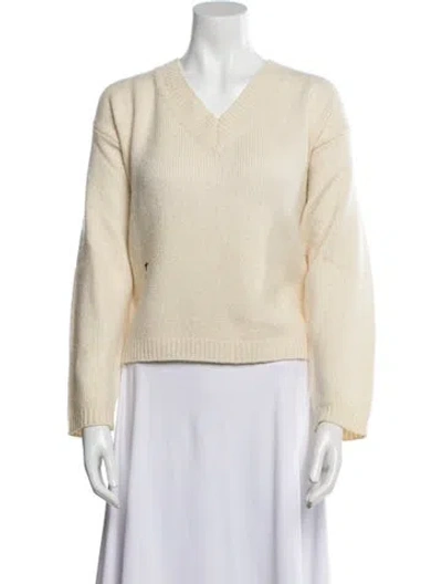 Pre-owned Dior Wool V-neck Sweater In Neutral