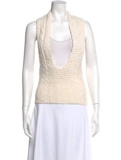 Pre-owned Dior Wool V-neck Sweater In Neutrals