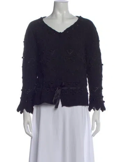 Pre-owned Dior Wool V-neck Sweater W/ Tags In Black