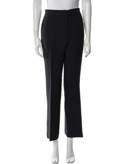 Pre-owned Dior Wool Wide Leg Pants In Black
