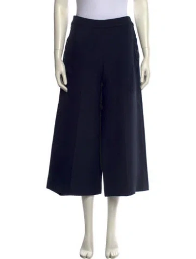 Pre-owned Dior Wool Wide Leg Pants In Black