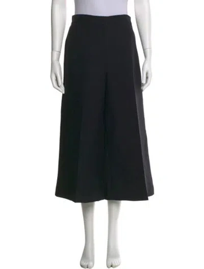 Pre-owned Dior Wool Wide Leg Pants In Black