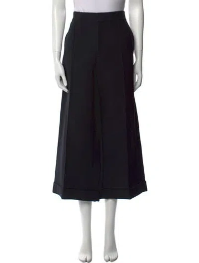 Pre-owned Dior Wool Wide Leg Pants In Black