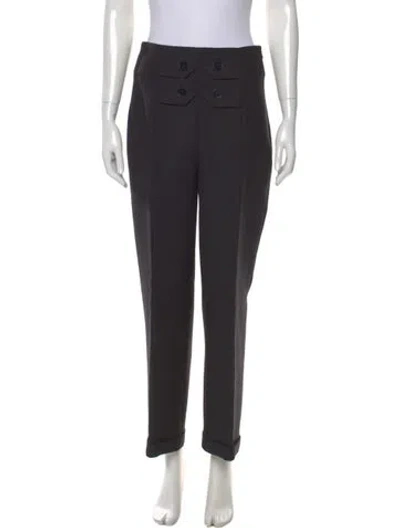 Pre-owned Dior Wool Wide Leg Pants In Black