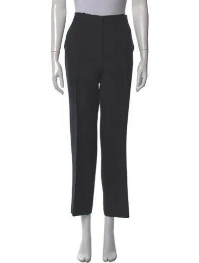 Pre-owned Dior Wool Wide Leg Pants In Black