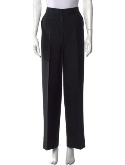 Pre-owned Dior Wool Wide Leg Pants In Black