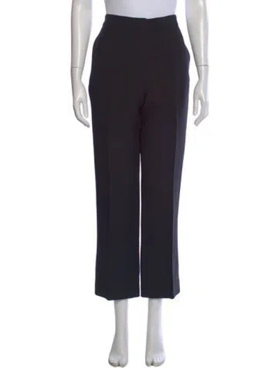 Pre-owned Dior Wool Wide Leg Pants In Black