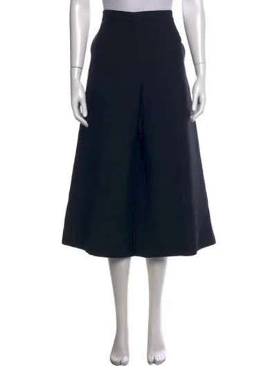 Pre-owned Dior Wool Wide Leg Pants In Black