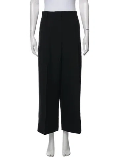 Pre-owned Dior Wool Wide Leg Pants In Black