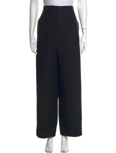 Pre-owned Dior Wool Wide Leg Pants In Black