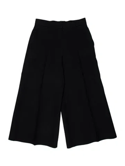 Pre-owned Dior Wool Wide Leg Pants In Blue