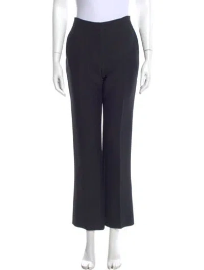 Pre-owned Dior Wool Wide Leg Pants In Blue
