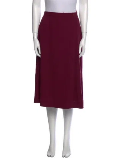 Pre-owned Dior Wool Wide Leg Pants In Burgundy