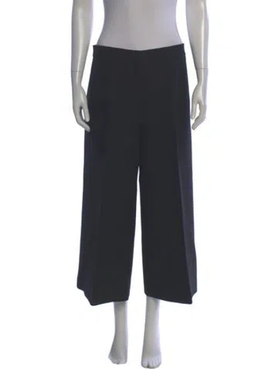 Pre-owned Dior Wool Wide Leg Pants In Gray