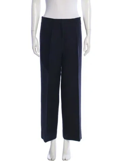 Pre-owned Dior Wool Wide Leg Pants In Gray