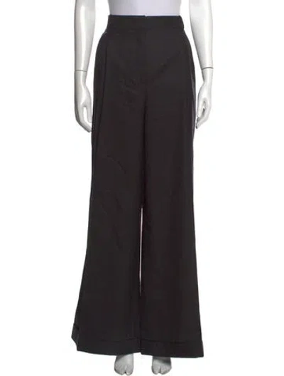 Pre-owned Dior Wool Wide Leg Pants In Grey