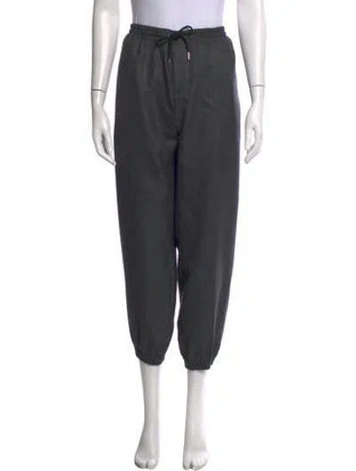 Pre-owned Dior Wool Wide Leg Pants In Grey