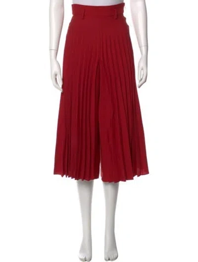 Pre-owned Dior Wool Wide Leg Pants In Red