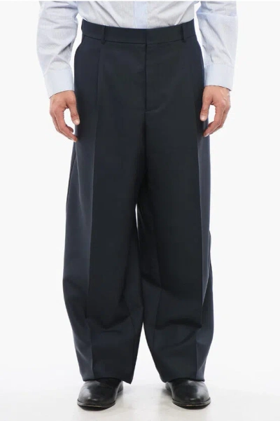 Dior Wool Wide-leg Pants With Front Pleats
