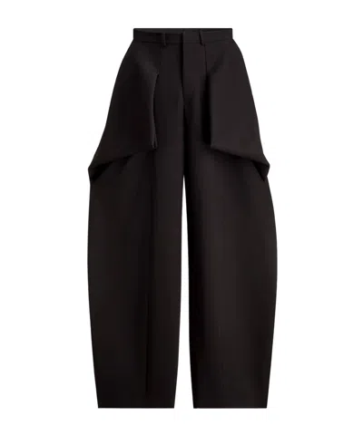 Dior Wool-blend Casual Trousers With Belt Loops In Black