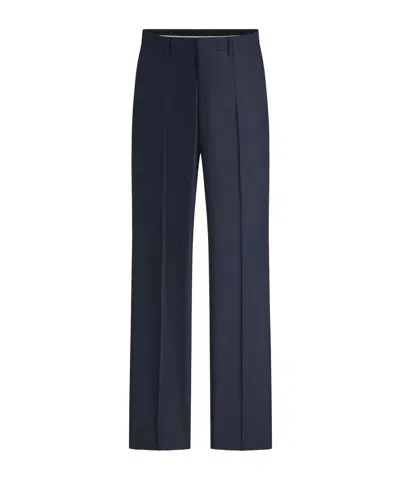 Dior Wool-blend Casual Trousers With Belt Loops In Blue