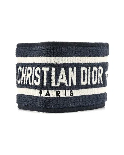 Dior Woven Cotton Friendship Bracelet (authentic Pre-loved) In Blue