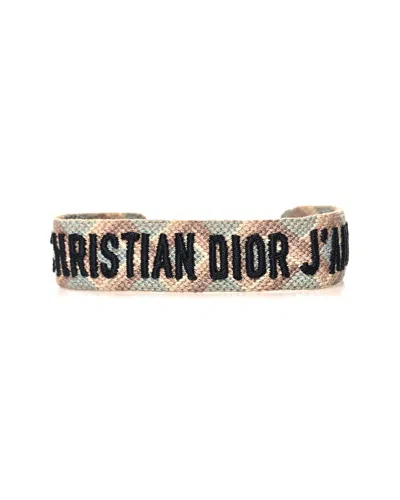 Dior Woven Cotton J'a Friendship Bracelet (authentic Pre-loved) In Black