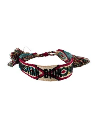Pre-owned Dior Woven Friendship Bracelet, 8.5" In Multi