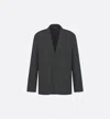 Dior Tailored Single-breasted Jacket With Notched Lapel And Back Vent In Gray