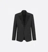 Dior Tailored Single-breasted Jacket With Notched Lapel And Back Vent In Gray