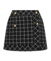 Dior Wrap Mini Checked Skirt In Black