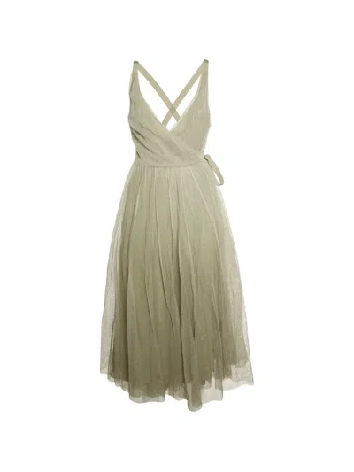 Pre-owned Dior Wrap Strappy Maxi Dress In Green