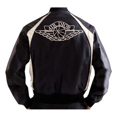 Dior X Air Joint Capsule Spliced Baseball Casual Jacket For Men Navy
