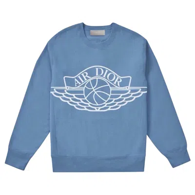 Pre-owned Dior X Air Jordan Wings Sweater 'blue' | Men's Size M