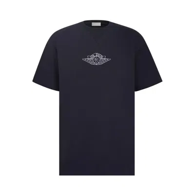 Pre-owned Dior X Air Jordan Wings T-shirt 'navy' In Blue