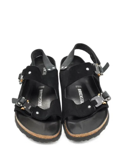 Pre-owned Dior X Birkenstock Slingback Flat Sandals In Black