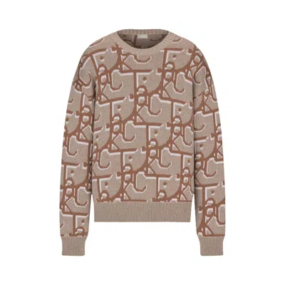 Pre-owned Dior X Cactus Jack Oversized Sweater 'beige/brown'