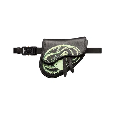 Pre-owned Dior X Cactus Jack Phosphorescent Motif Mini Saddle Bag 'black'