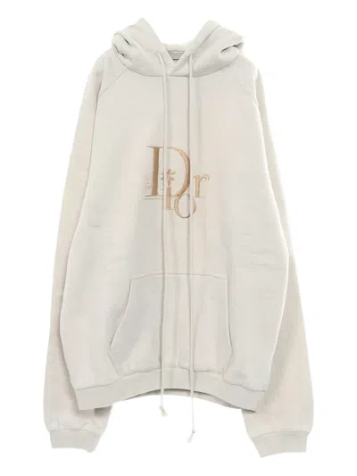 Pre-owned Dior X Christian  X Erllogo Embroidery Pullover Hoodie In Gray