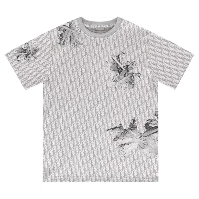 Pre-owned Dior X Daniel Arsham Eroded ' Oblique' Jacquard T-shirt In Gray