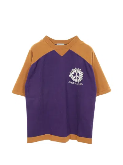 Pre-owned Dior X Denim Tears 2010s Logo-embroidered T-shirt In Purple