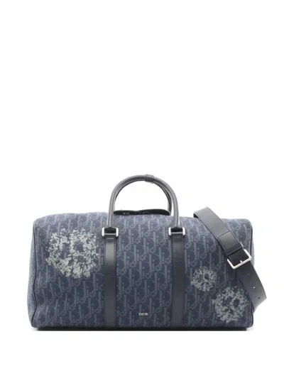 Pre-owned Dior X Denim Tears 2010s Rango 50 Two-way Handbag In Blue