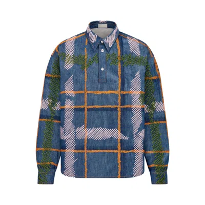 Pre-owned Dior X Denim Tears Long-sleeve Shirt 'blue' | Multi-color | Men's Size 48
