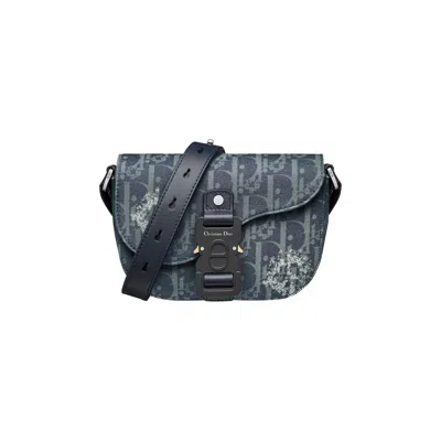 Pre-owned Dior X Denim Tears Saddle Pouch With Strap 'blue'