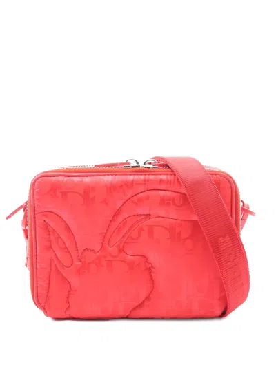 Pre-owned Dior X Erl 2010s Mirage Logo Shoulder Bag In Red