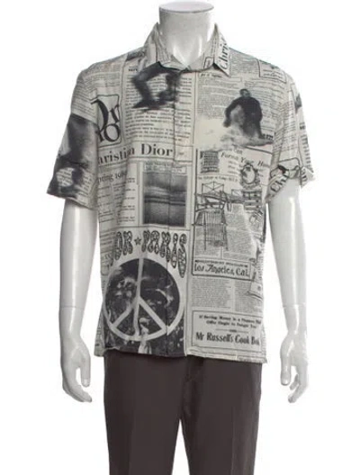 Pre-owned Dior X Erl 2021 Signature Logo Shirt In White