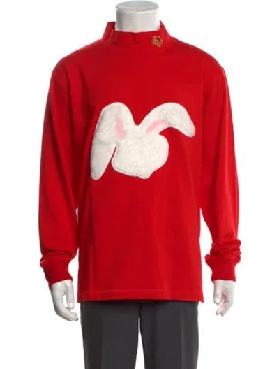 Pre-owned Dior X Erl 2023 Graphic Print Pullover In Red