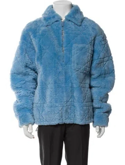 Pre-owned Dior X Erl 2023 Lamb Fur Jacket In Blue