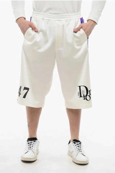 Dior X Erl Acetate 47 Shorts With Contrasting Bands In White