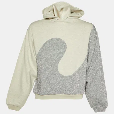 Pre-owned Dior X Erl Metallic Cotton Hooded Sweatshirt S